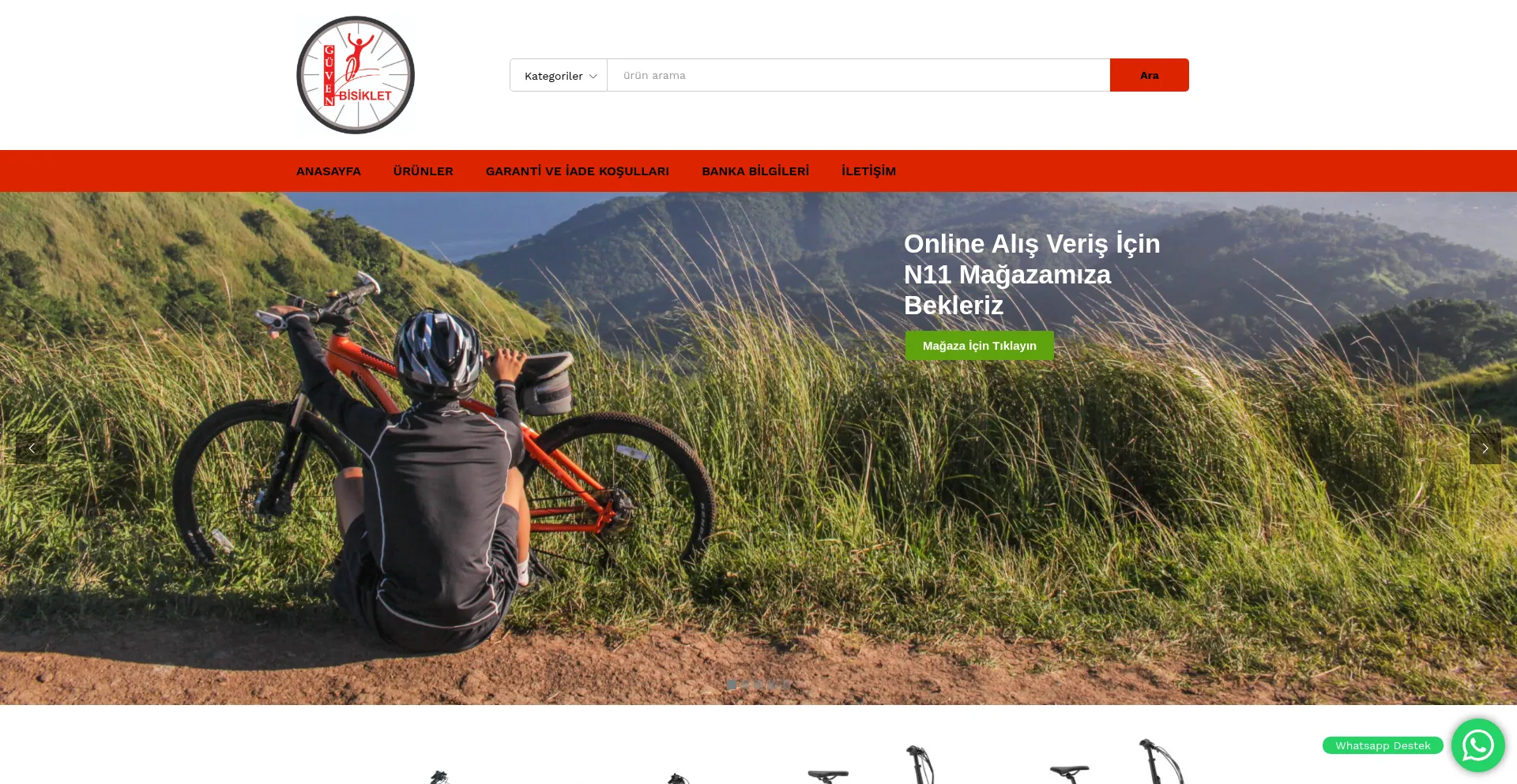 Website screenshot of Guvenbisiklet.com