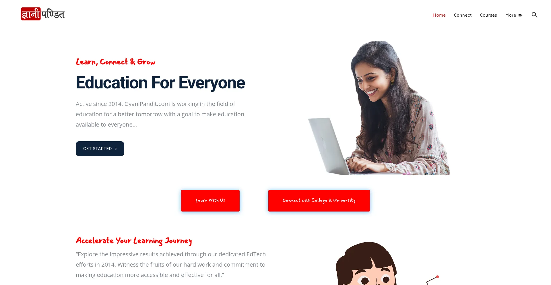 Website screenshot of Gyanipandit.com