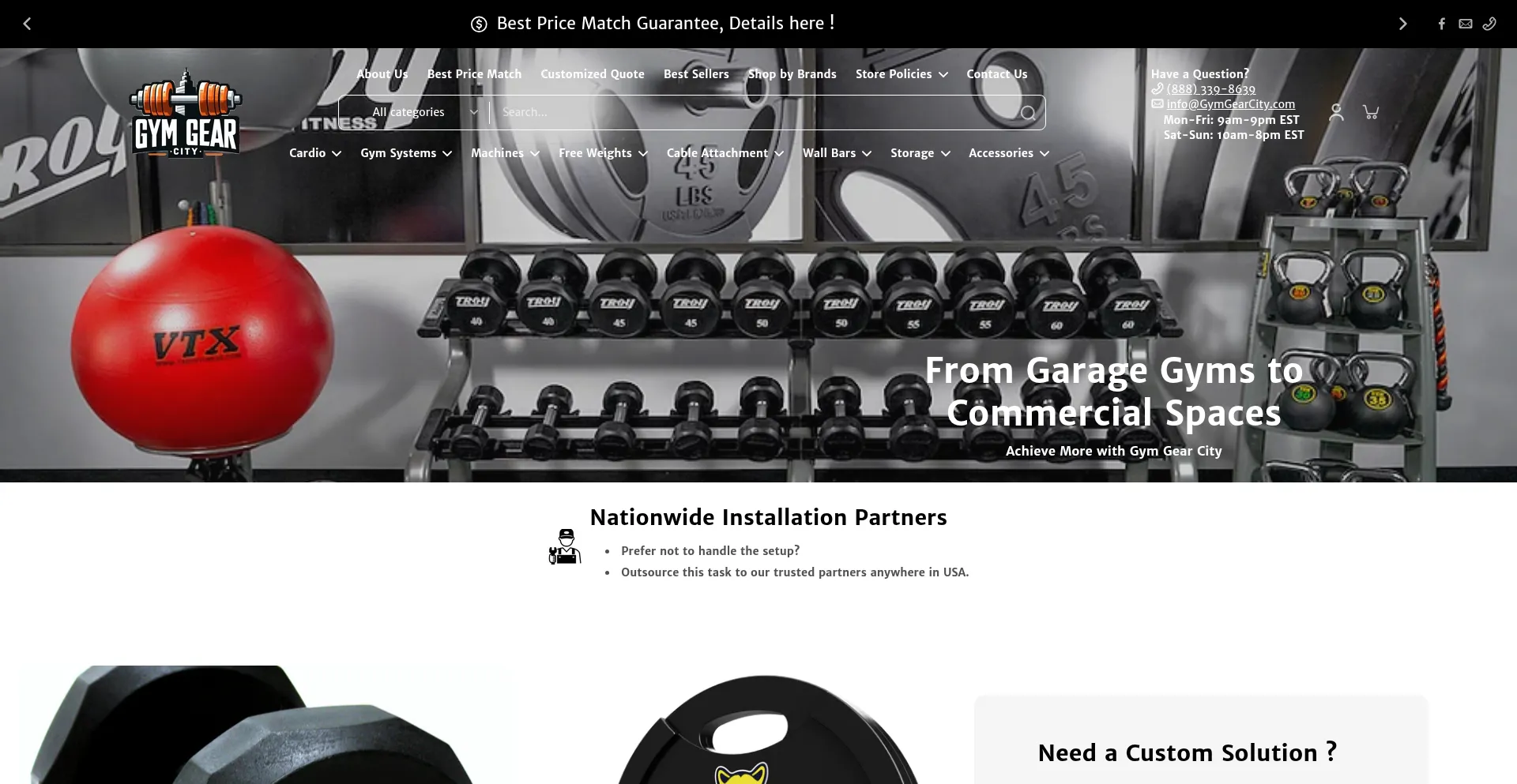 Website screenshot of Gymgearcity.com