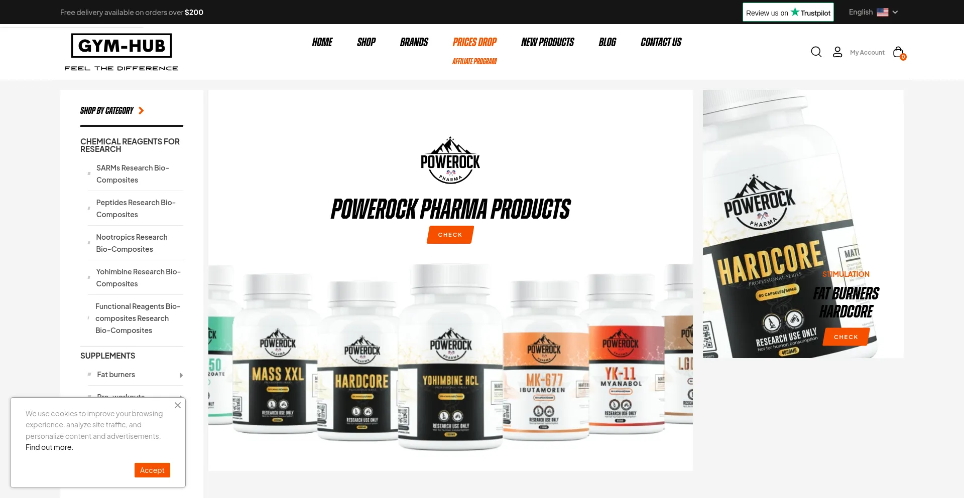 Website screenshot of Gymhub.pro