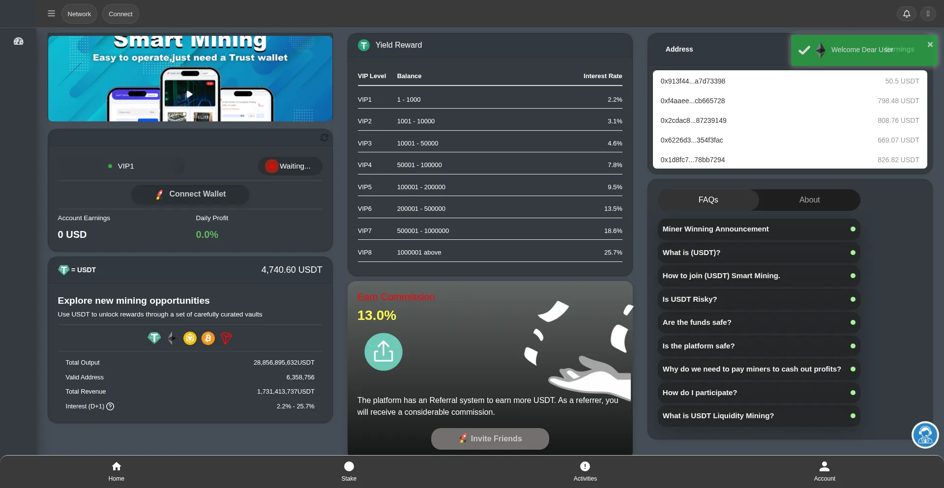 Website screenshot of H5.eth-defi.net