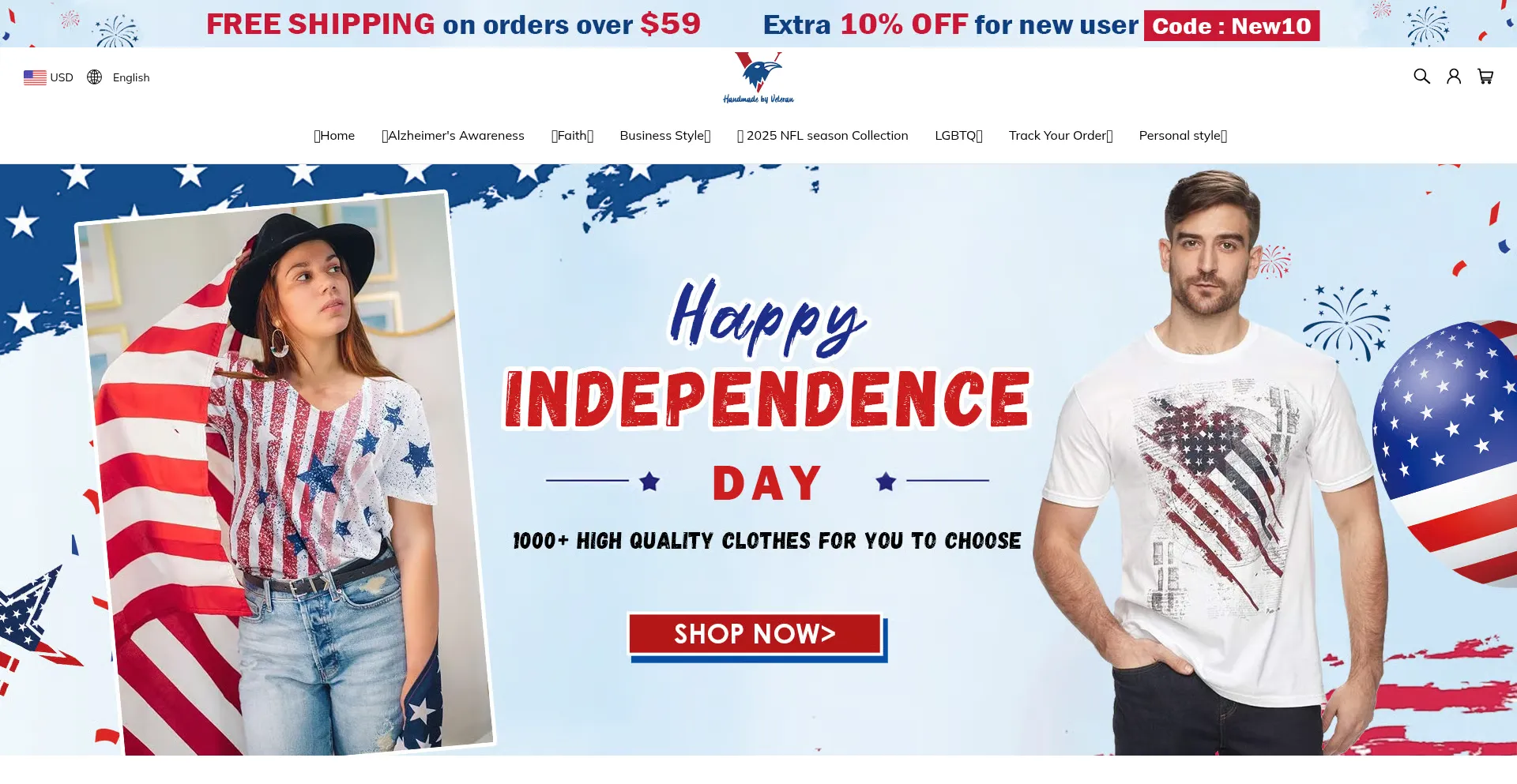Website screenshot of Handmadebyveteran.com