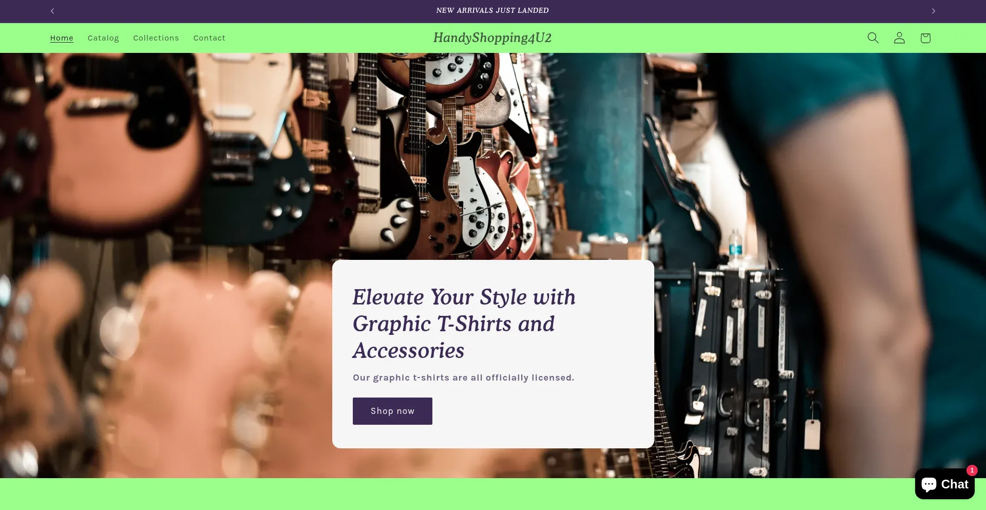 Website screenshot of Handyshopping4u2.com