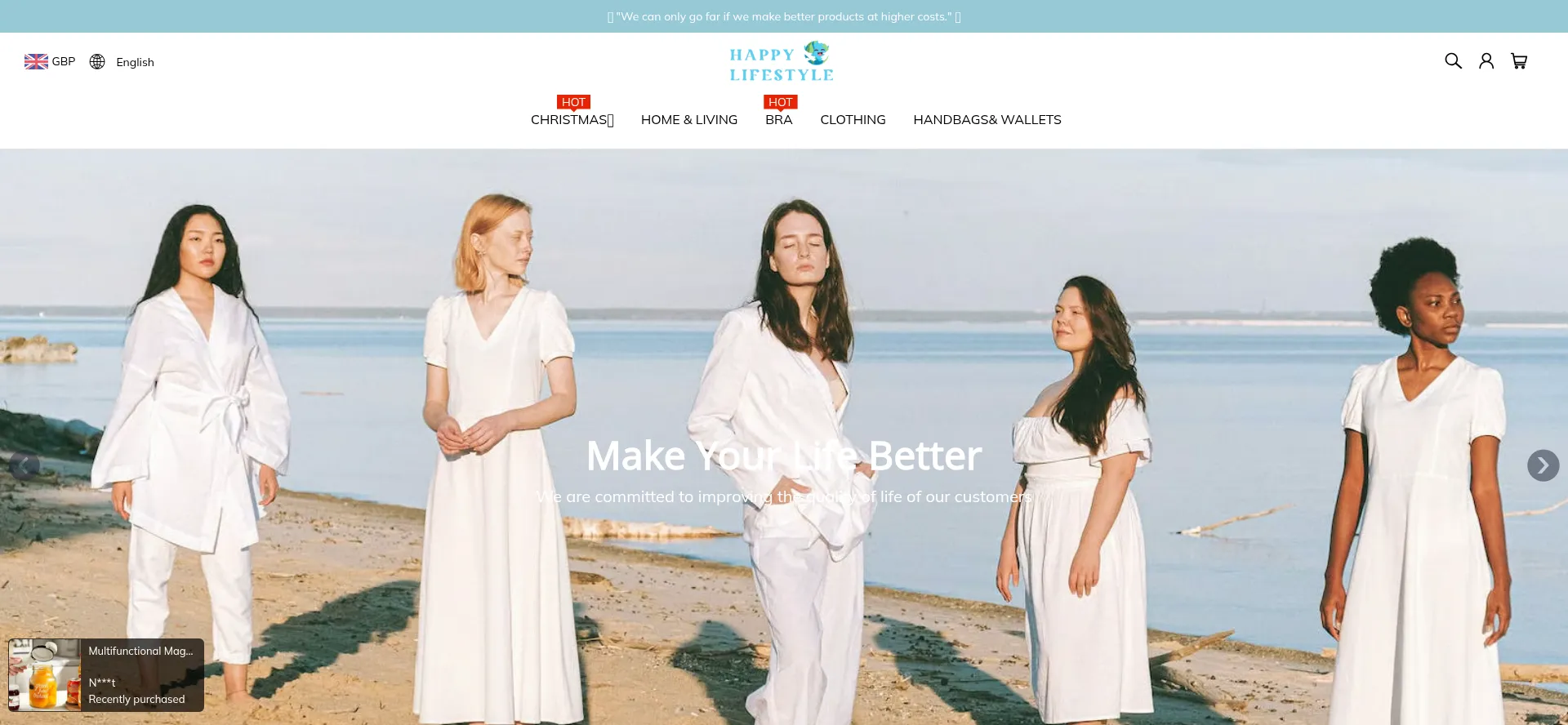 Website screenshot of Happy-lifestyle.co.uk