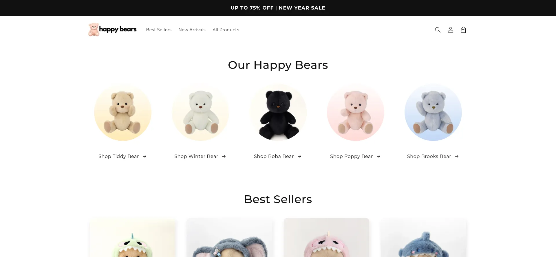 Website screenshot of Happybears.eu