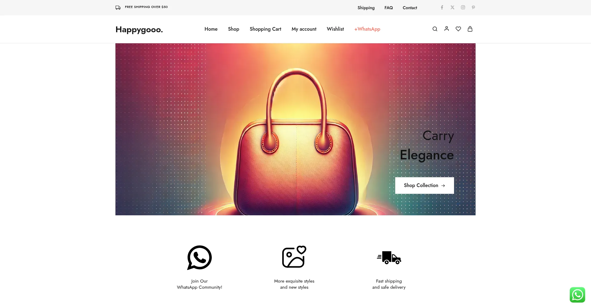 Website screenshot of Happygooo.com