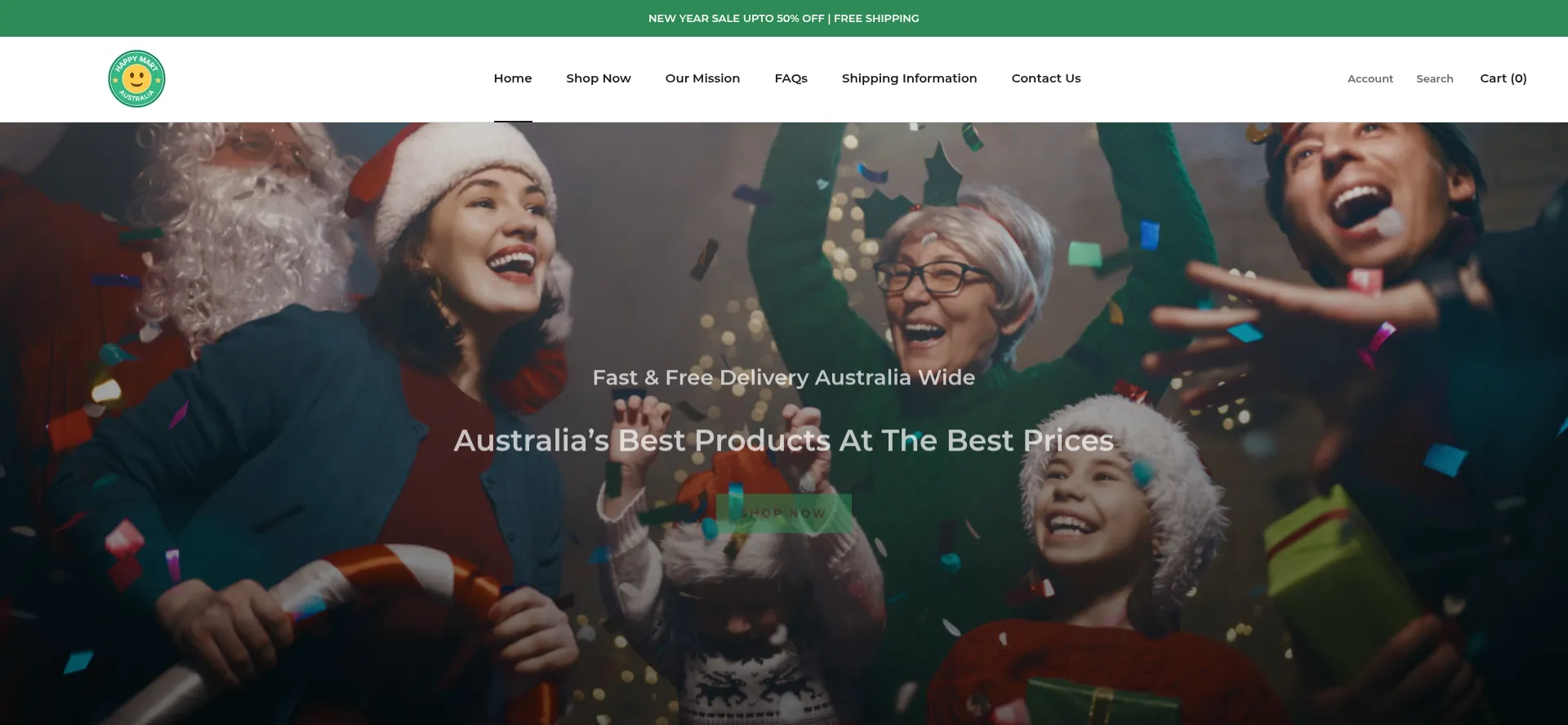 Website screenshot of Happymartaustralia.com.au