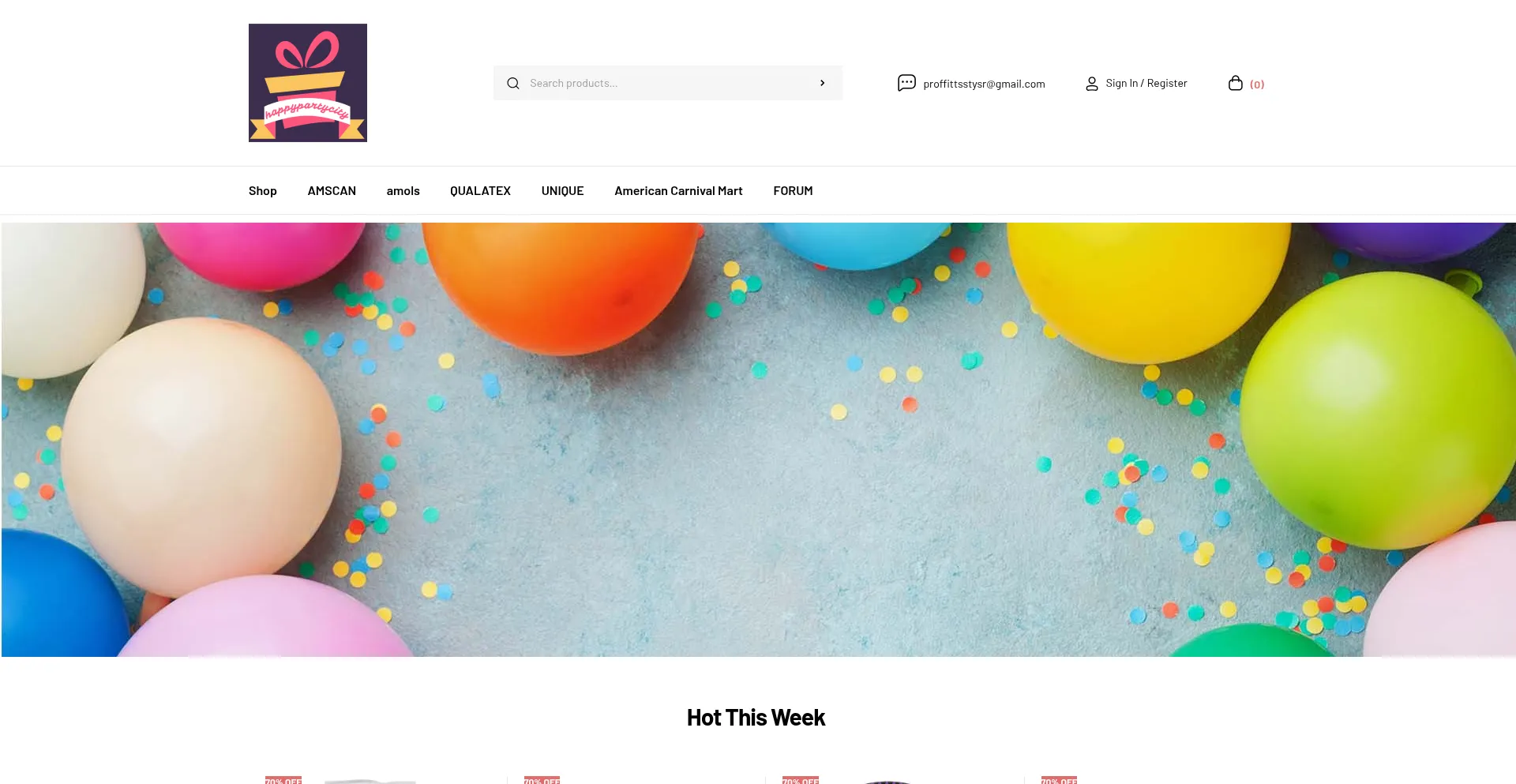 Happypartycity.com Screenshot