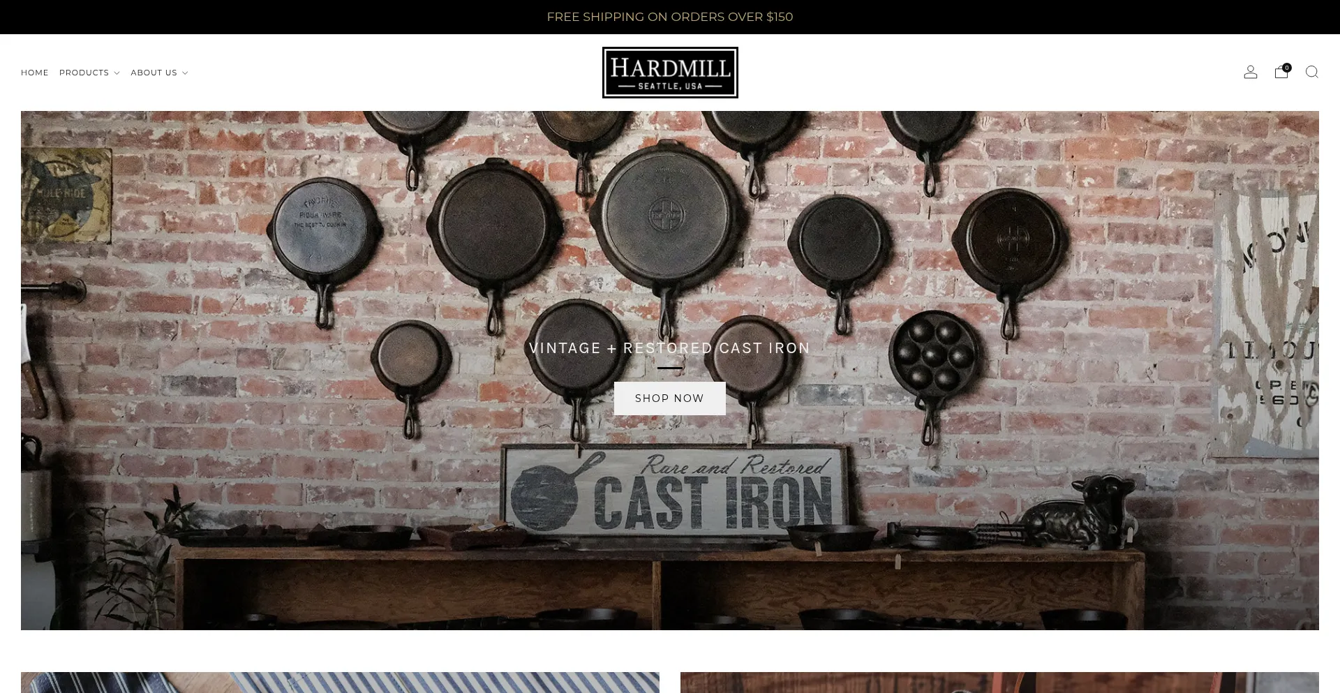 Website screenshot of Hardmill.com