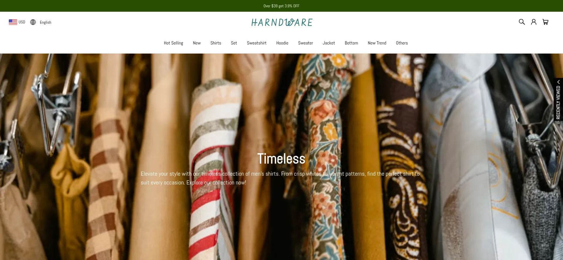Website screenshot of Harndware.com
