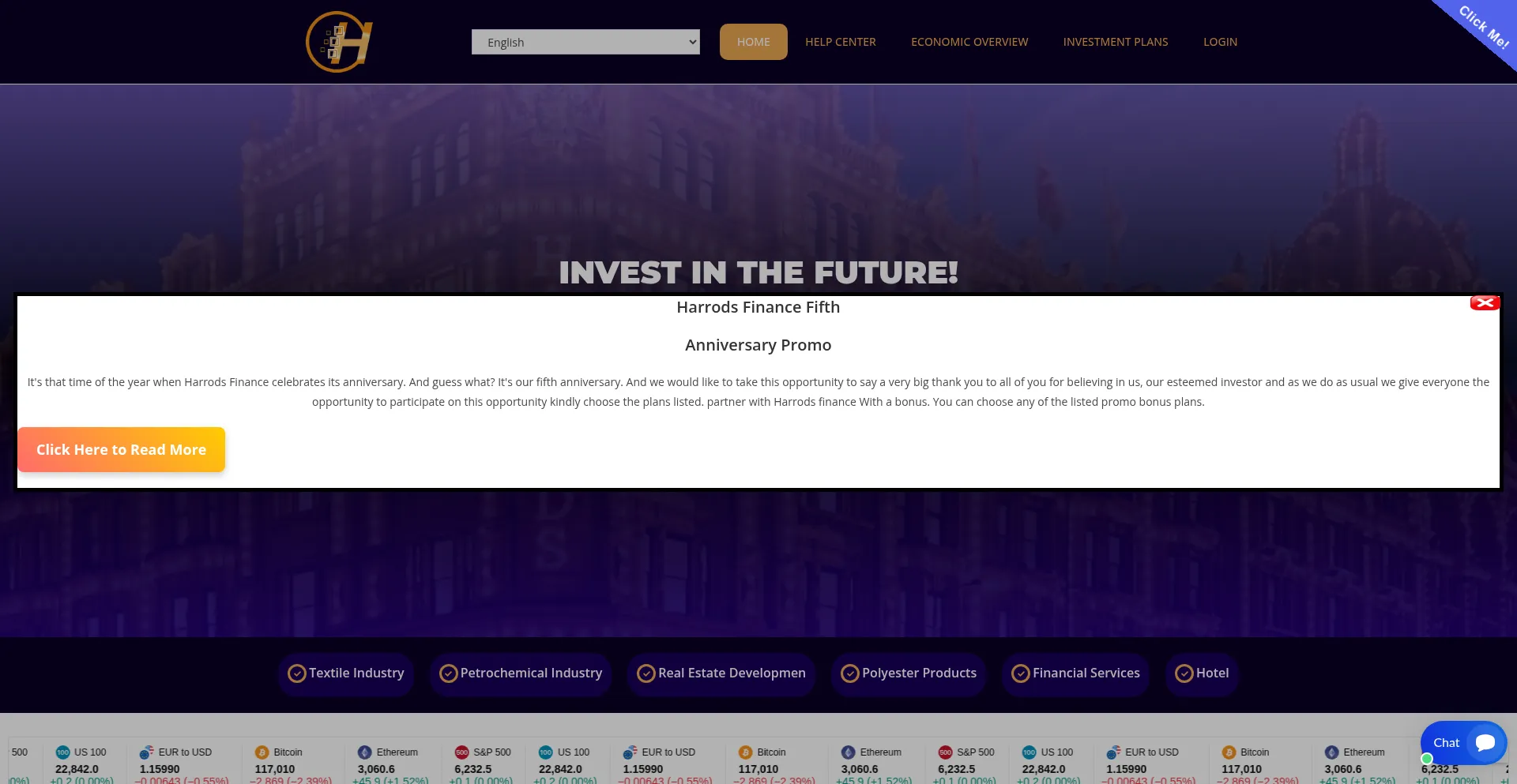 Website screenshot of Harrodsfinance.com