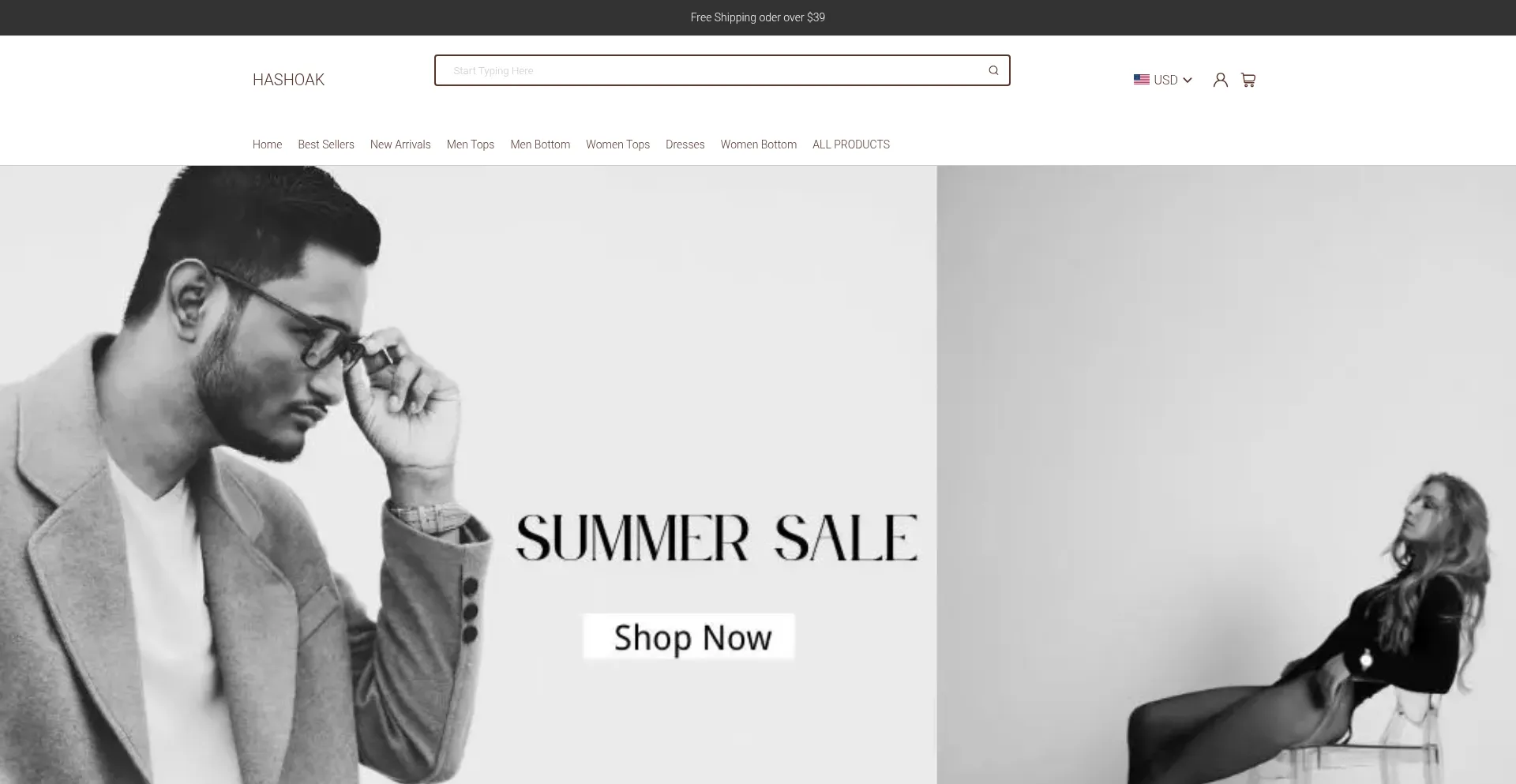 Website screenshot of Hashoak.com