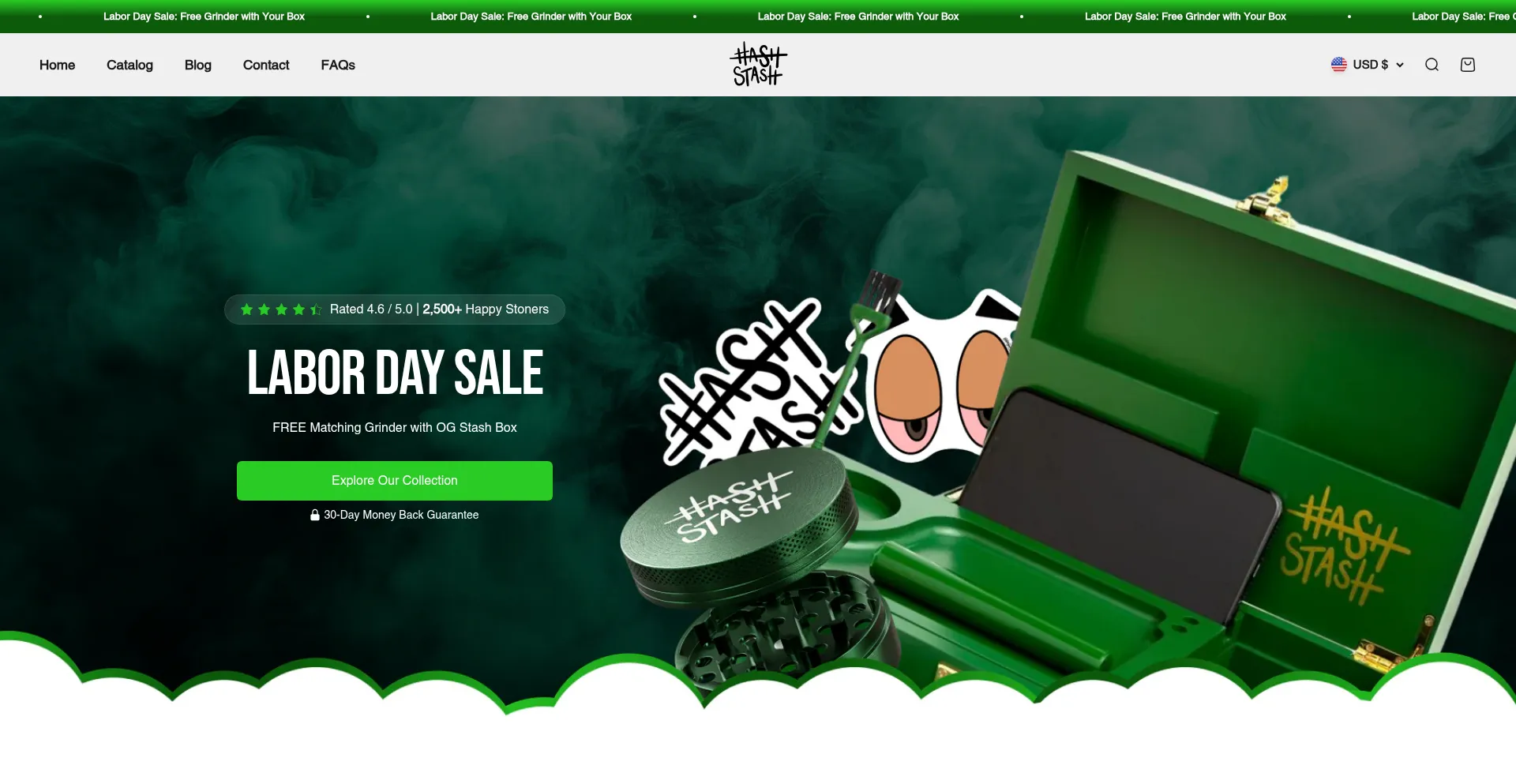 Website screenshot of Hashstash.co
