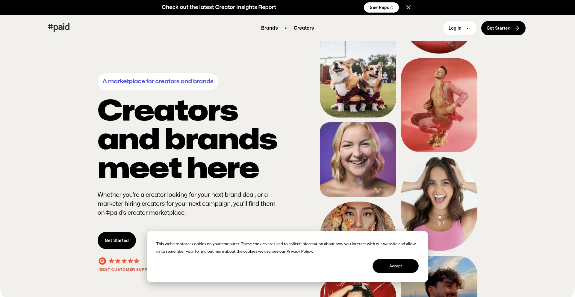 Website screenshot of Hashtagpaid.com