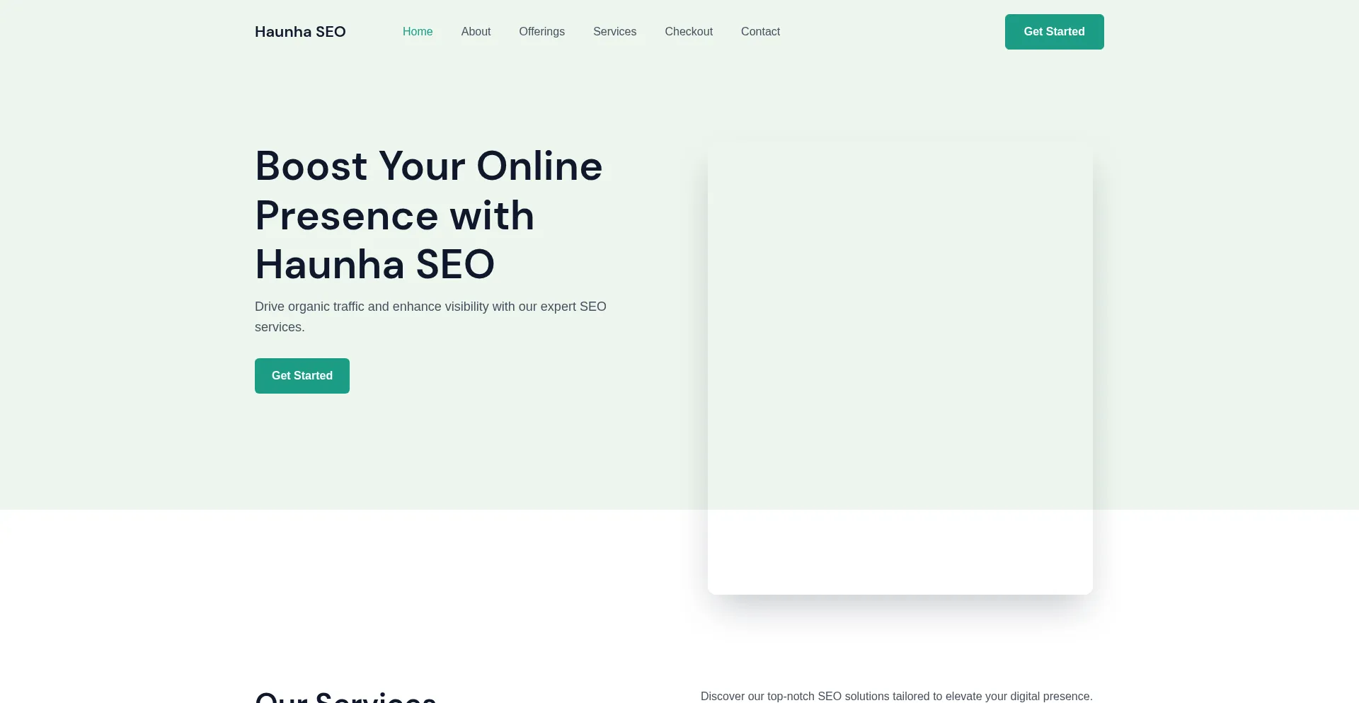 Website screenshot of Haunha.site