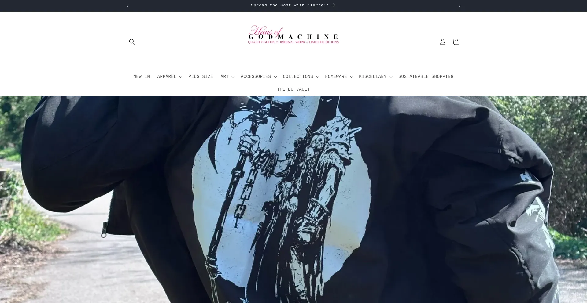 Website screenshot of Hausofgodmachine.co.uk