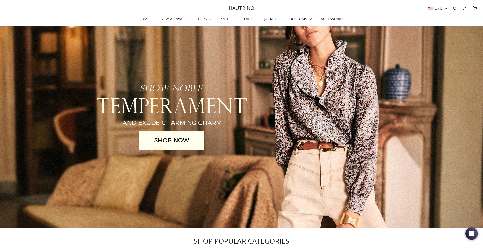 Website screenshot of Hautrino.com