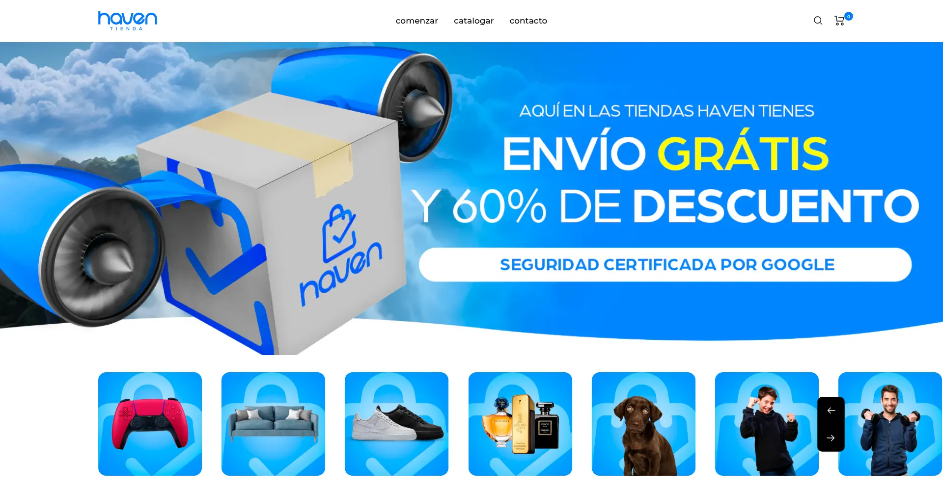 Website screenshot of Havens-tiendas.com
