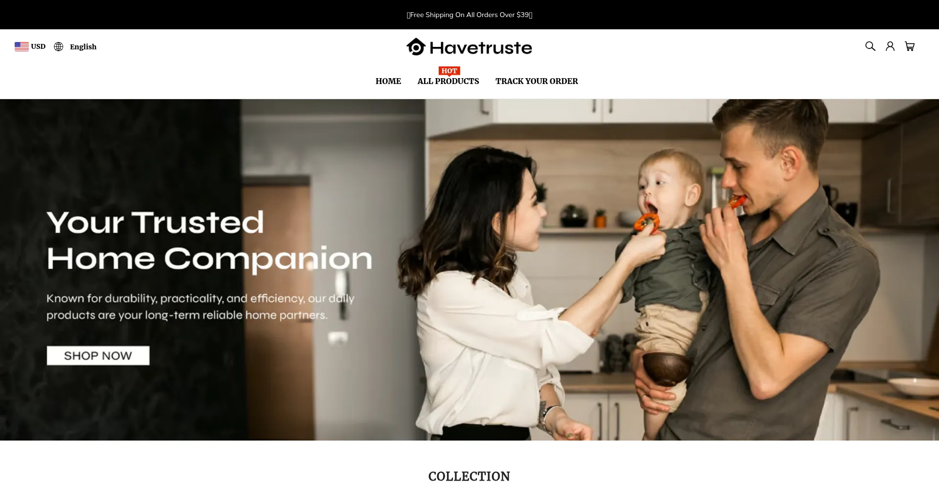 Website screenshot of Havetruste.com