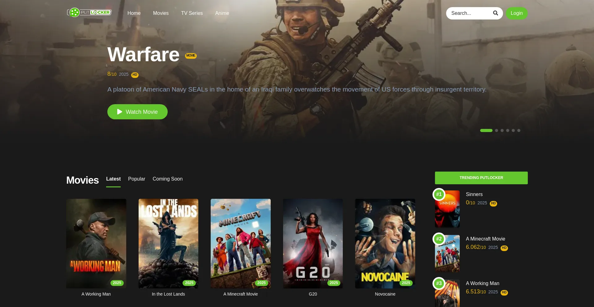 Website screenshot of Hdqputlocker.com