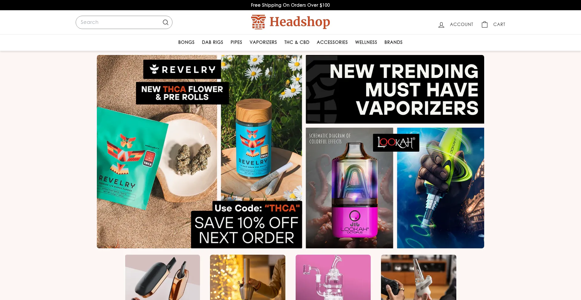 Website screenshot of Headshop.com