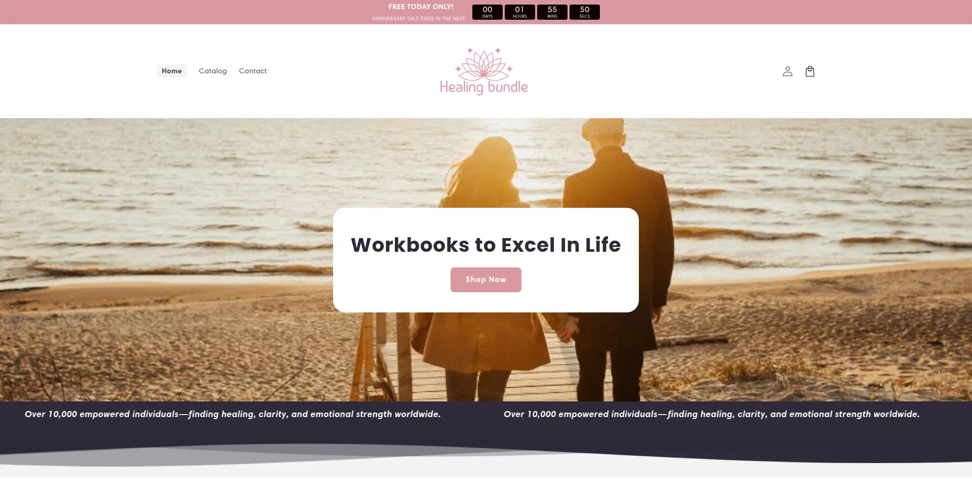Website screenshot of Healingbundle.com
