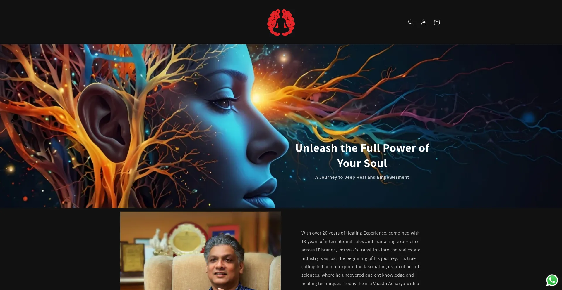 Website screenshot of Healingwithsoularkitect.com