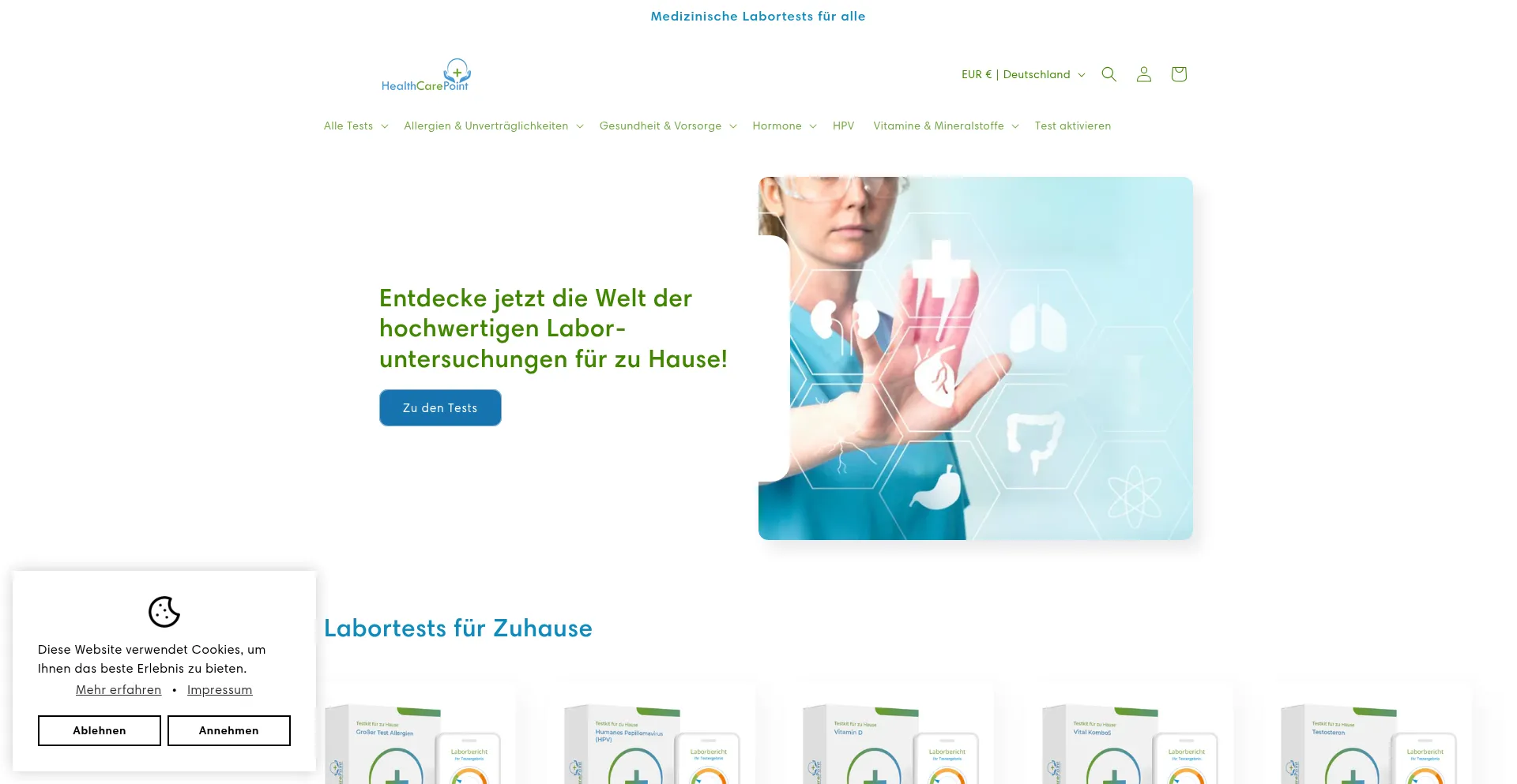 Website screenshot of Healthcarepoint.info