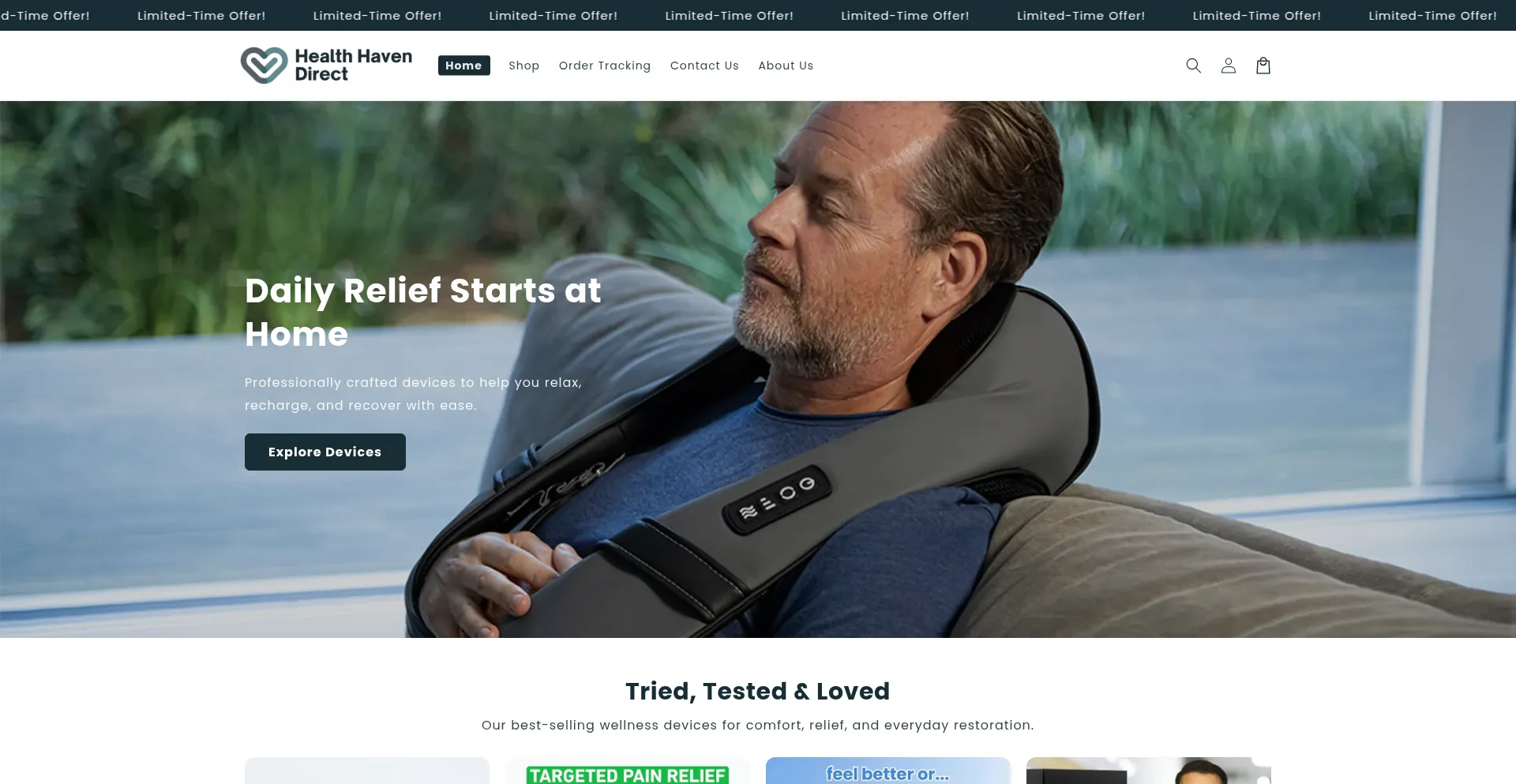 Website screenshot of Healthhavendirect.com