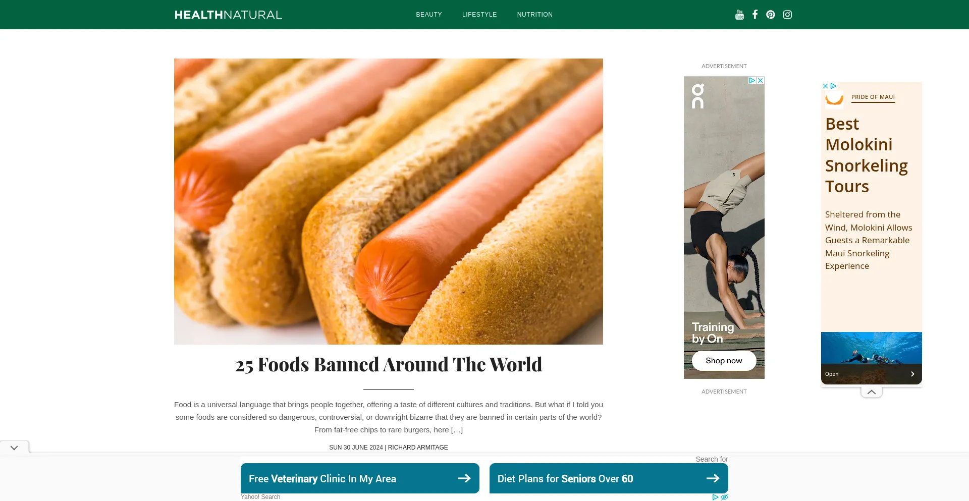 Website screenshot of Healthnatural.co.uk