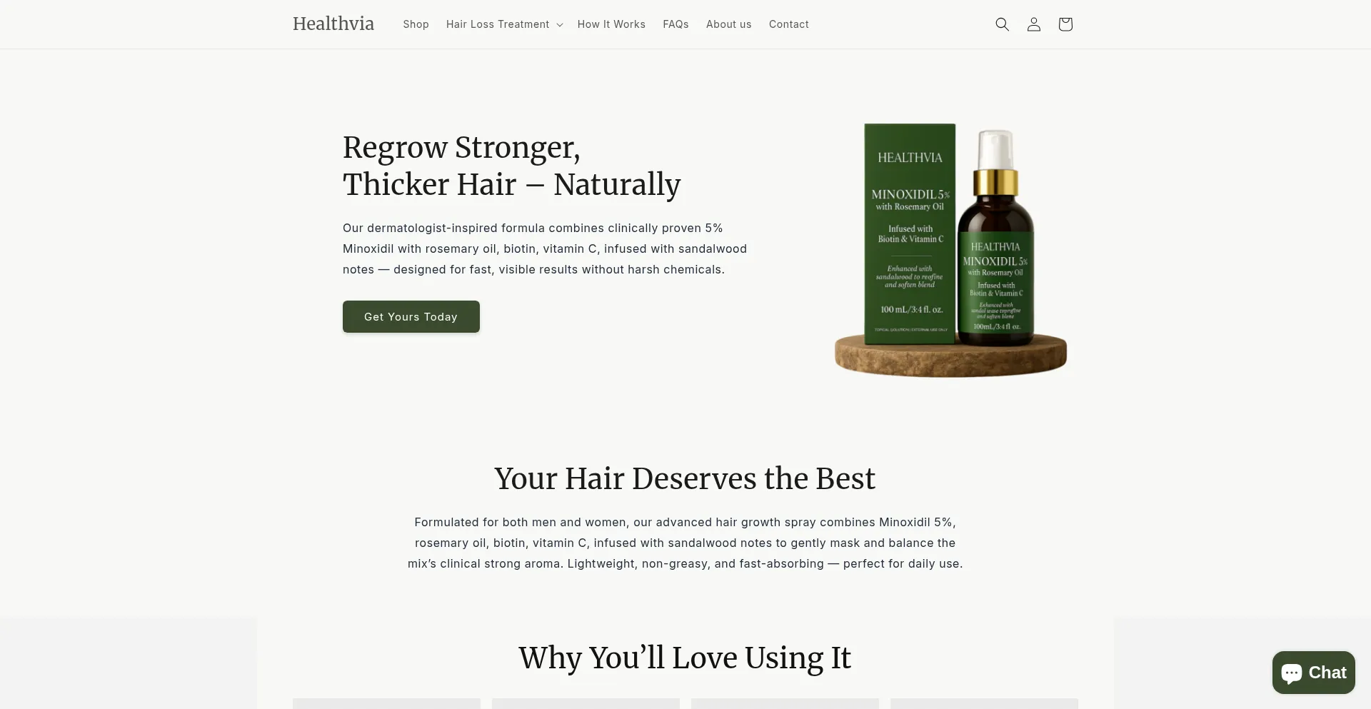 Website screenshot of Healthvia.co.uk