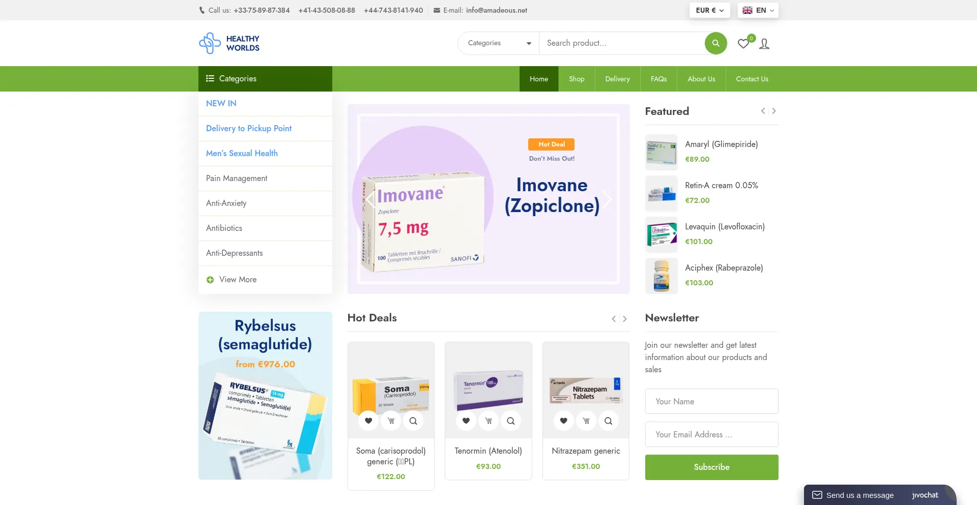 Website screenshot of Healthyworlds.cc
