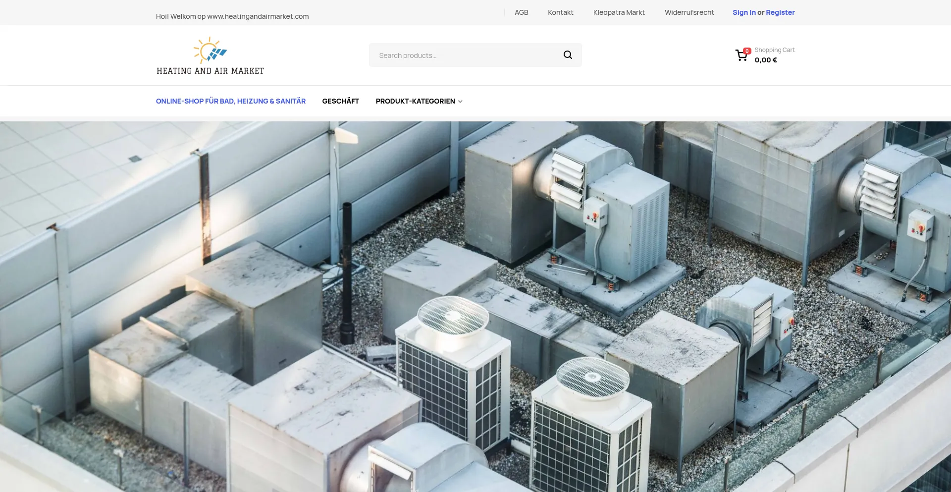 Heatingandairmarket.com Screenshot