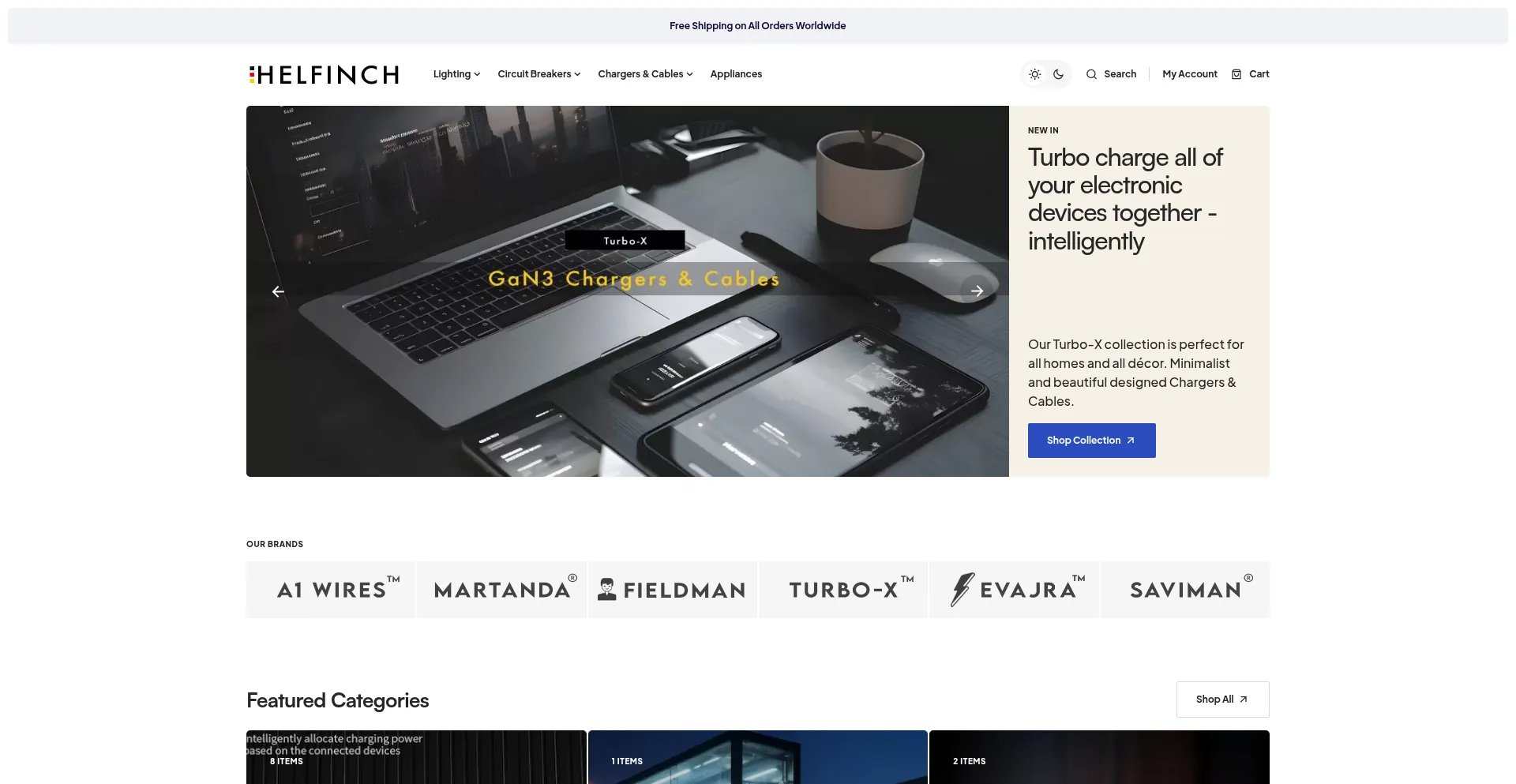 Website screenshot of Helfinch.com