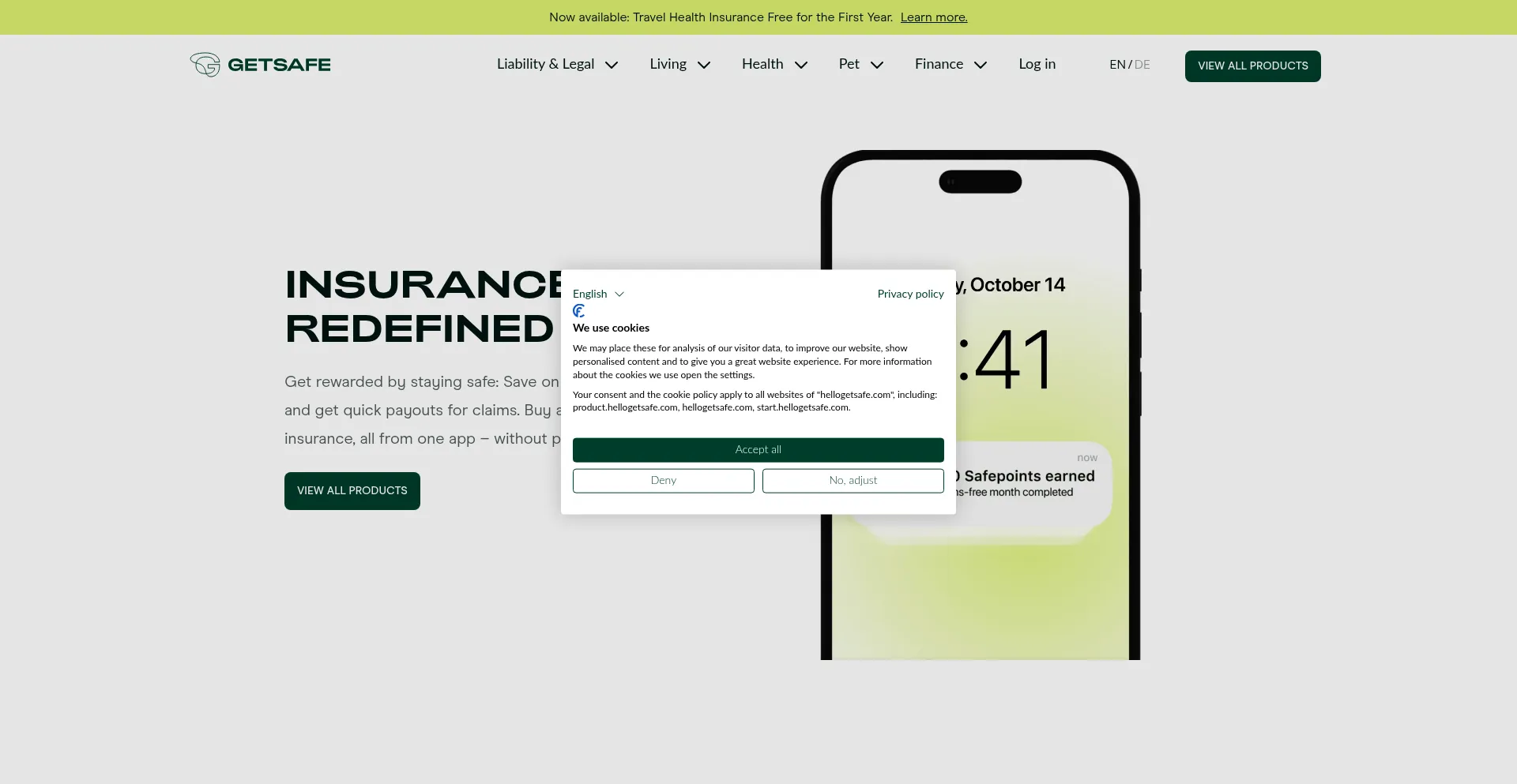 Hellogetsafe.com Screenshot