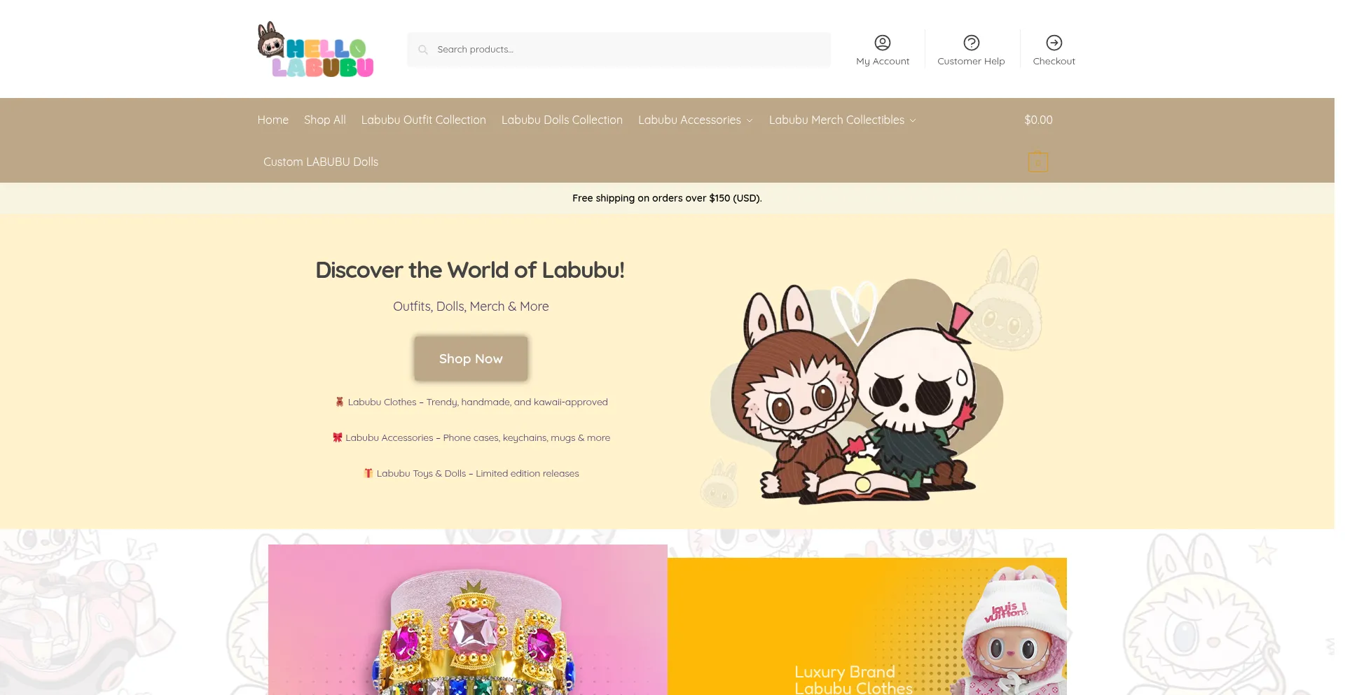 Website screenshot of Hellolabubu.com