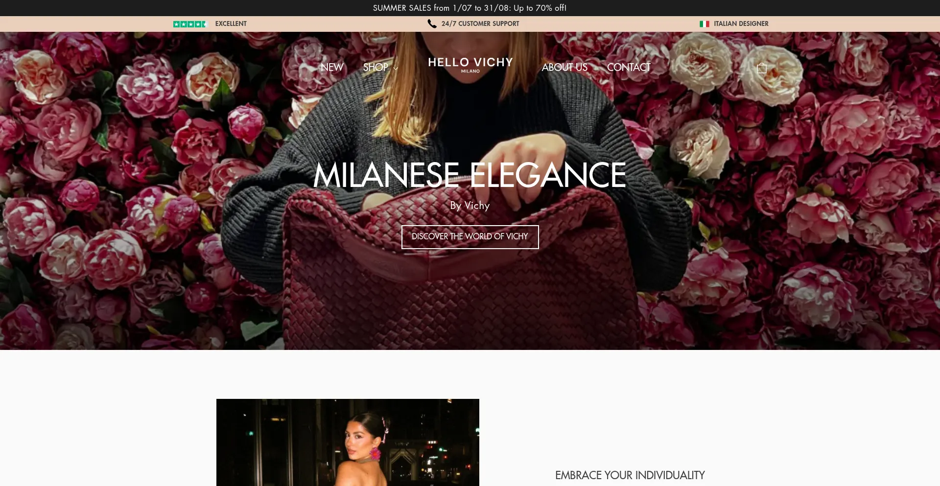 Website screenshot of Hellovichy.com