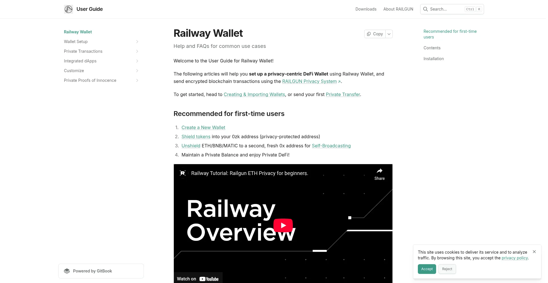 Website screenshot of Help.railway.xyz