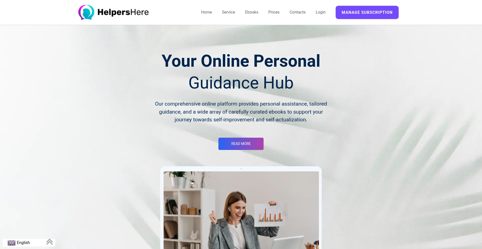Website screenshot of Helpershere.com