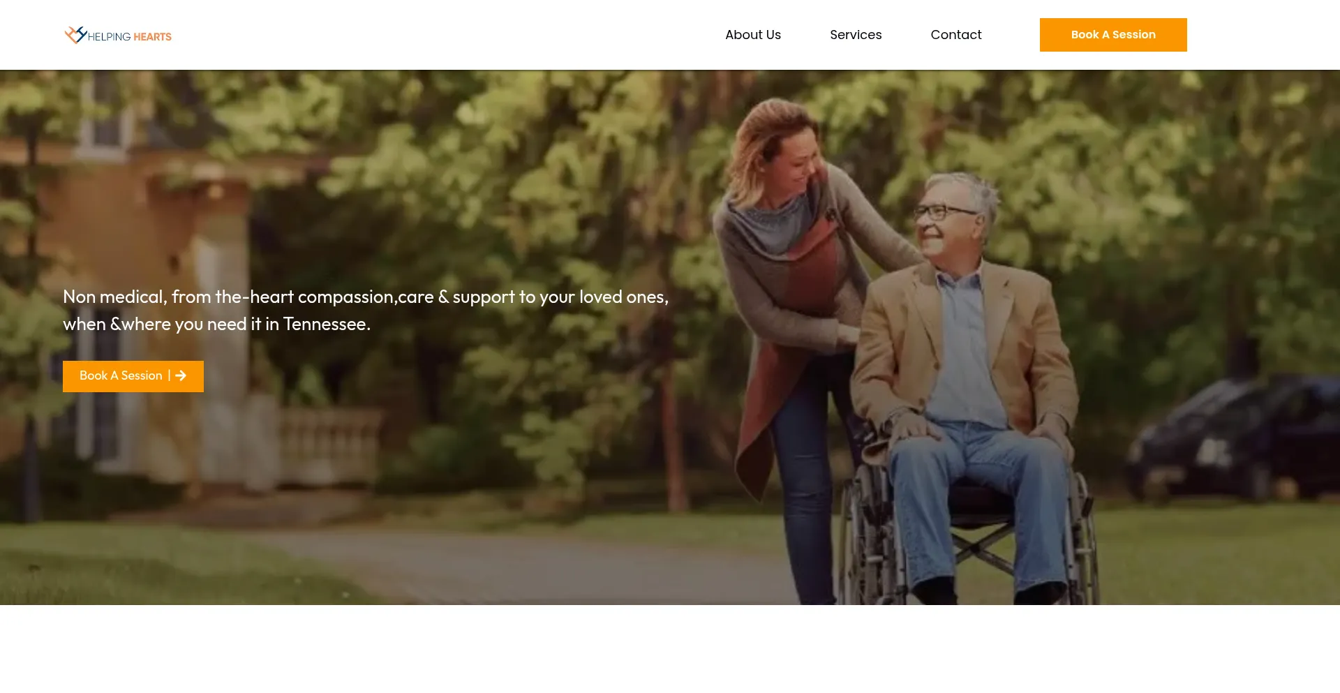Website screenshot of Helpingheartsusa.com
