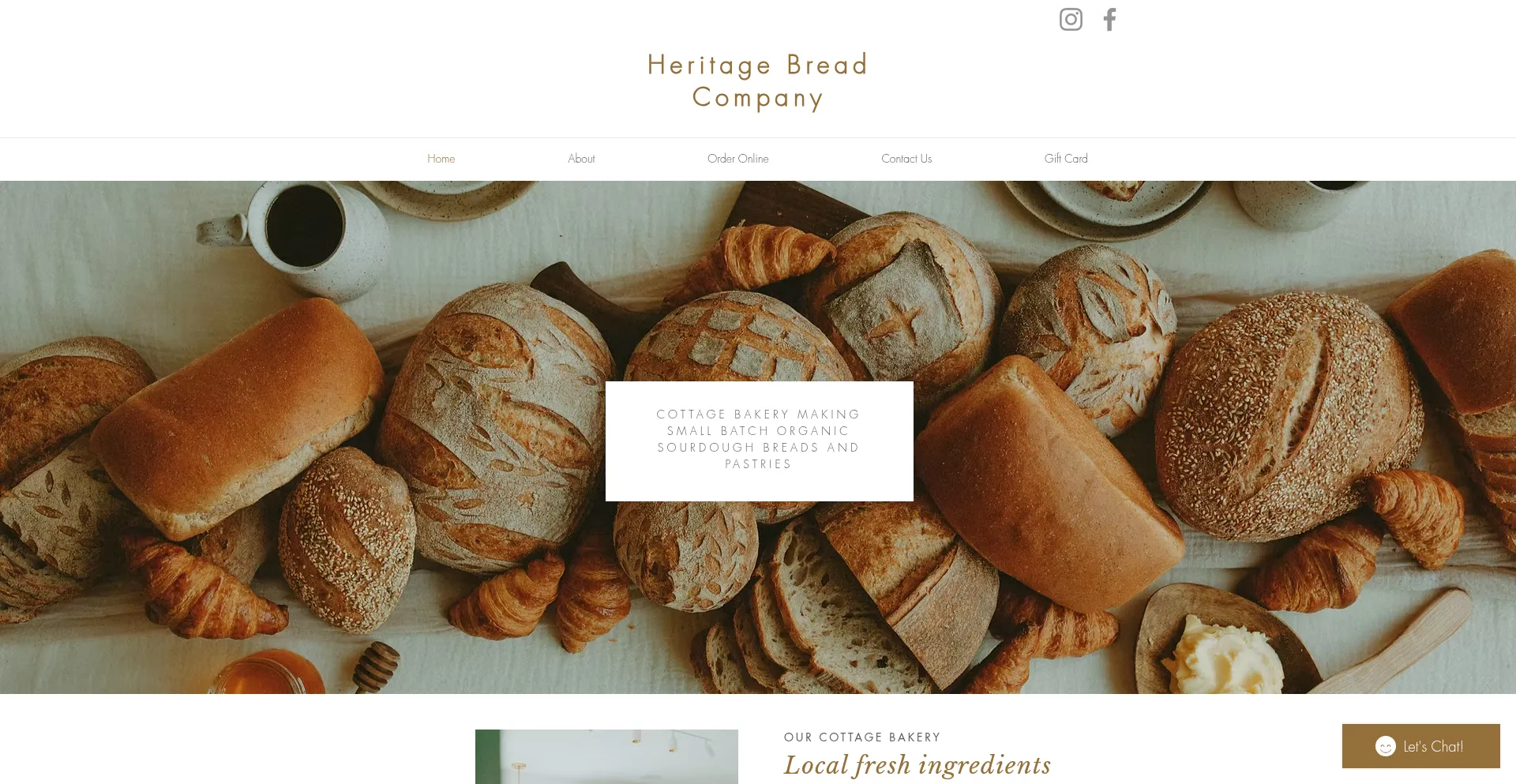 Website screenshot of Heritagebreadco.com