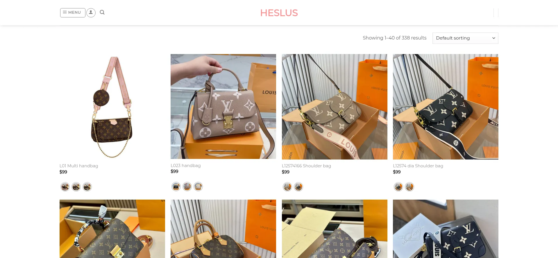 Website screenshot of Heslus.com