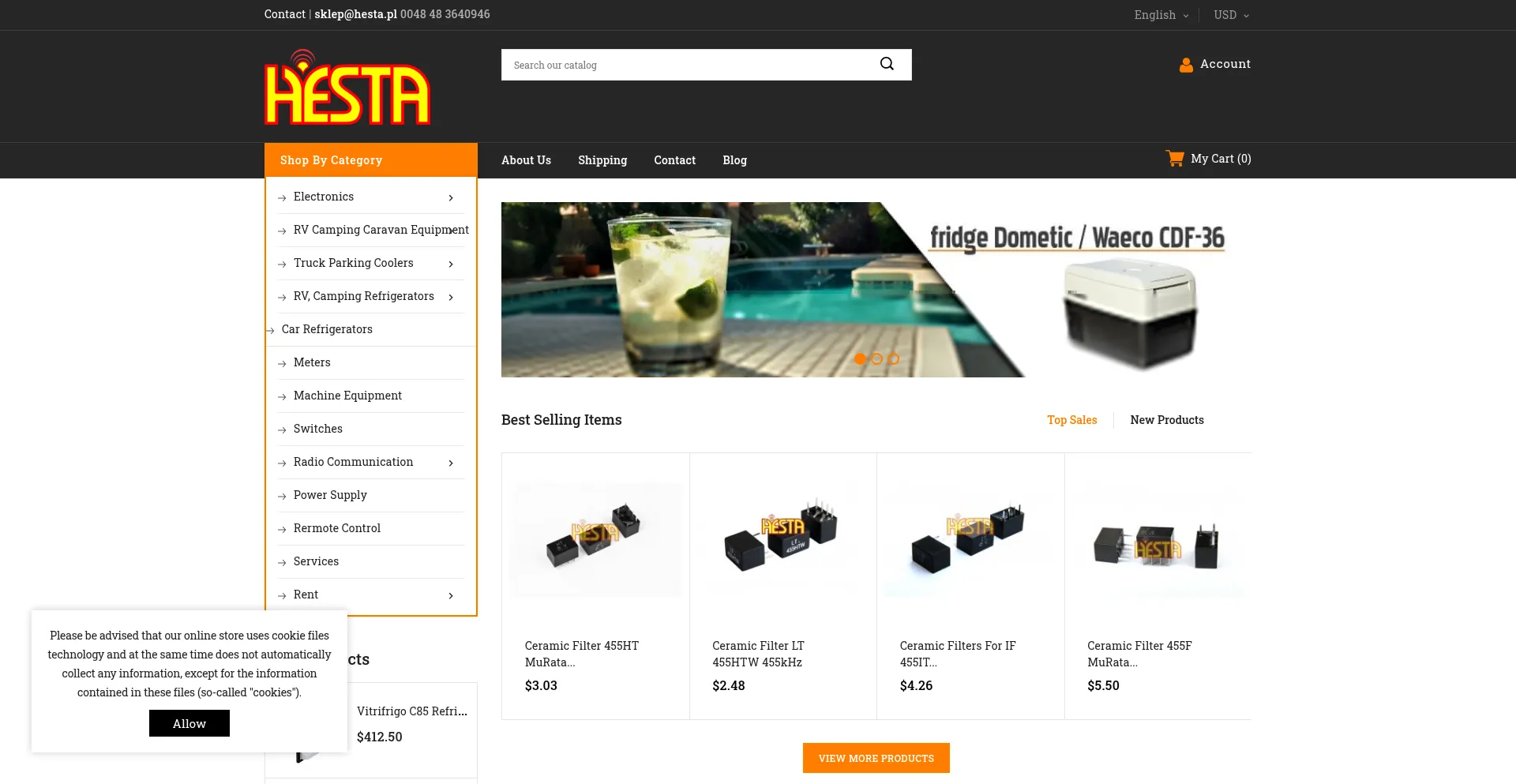 Website screenshot of Hesta.pl