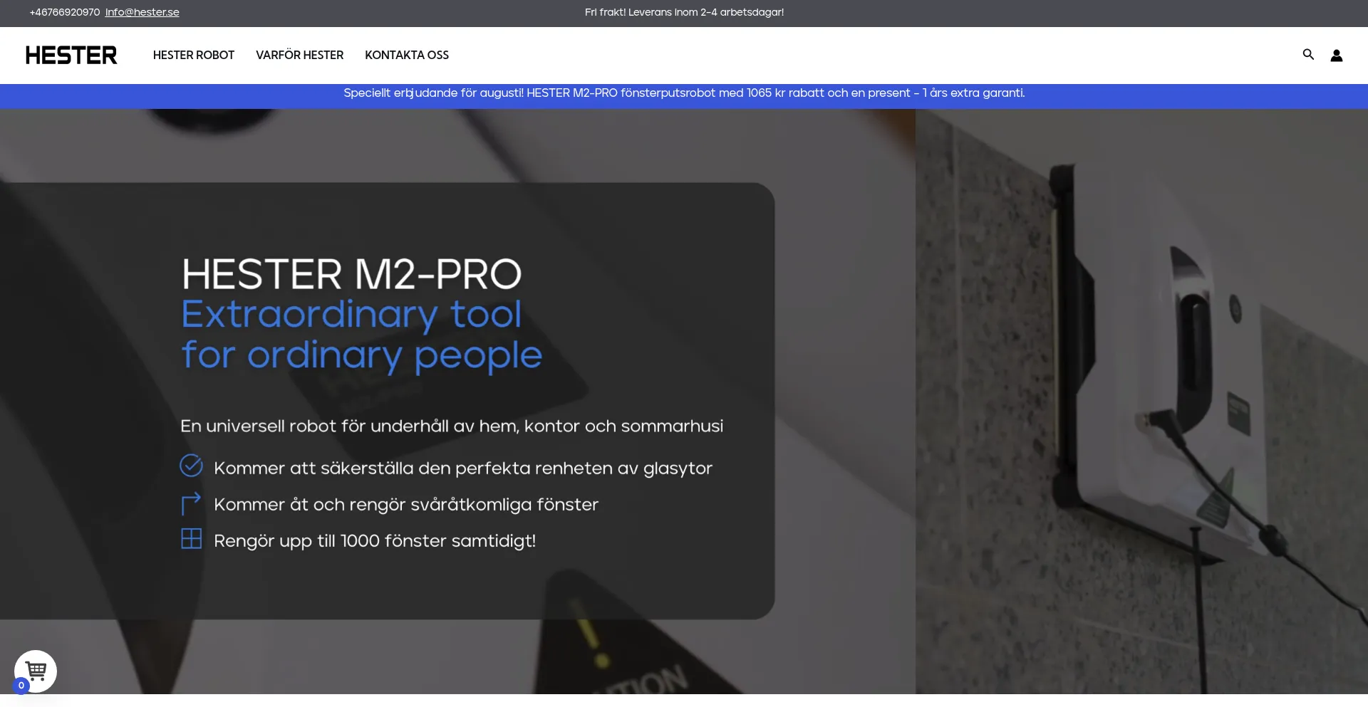 Website screenshot of Hester.se