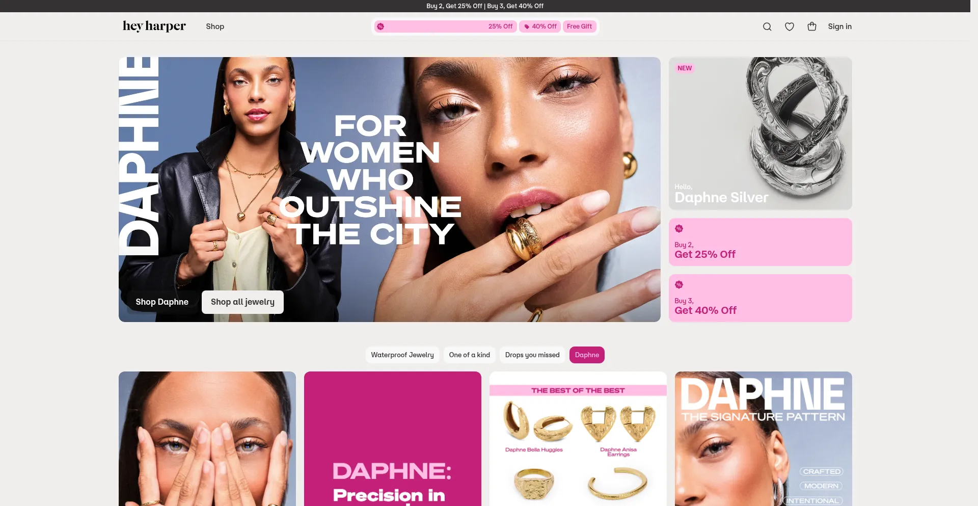 Website screenshot of Heyharper.com