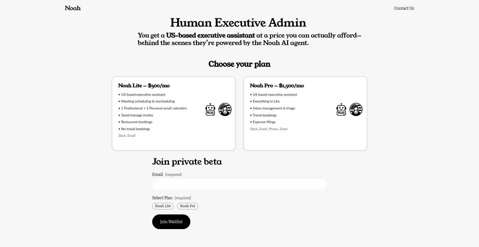 Website screenshot of Heynoah.io