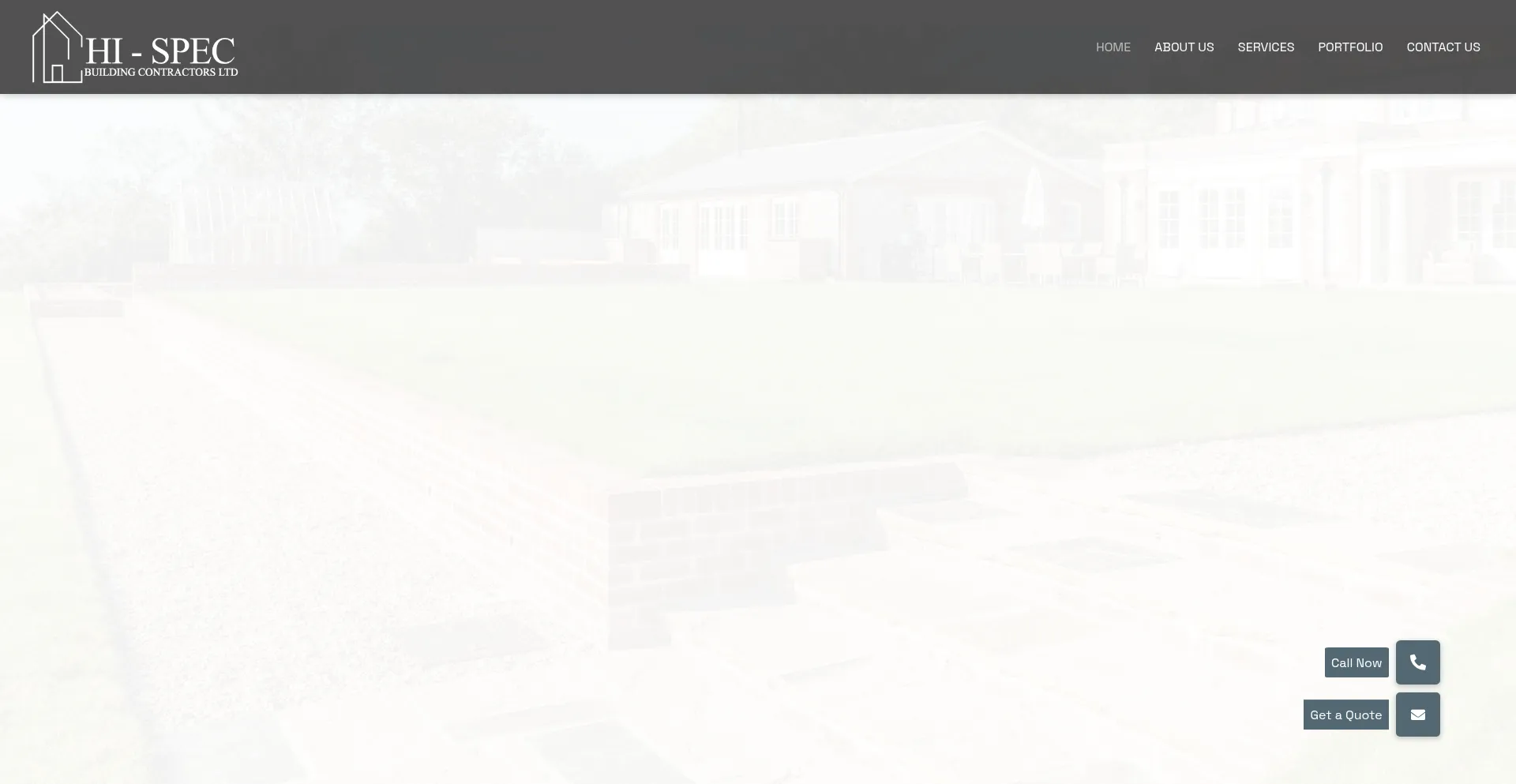 Website screenshot of Hi-specbuilding.co.uk