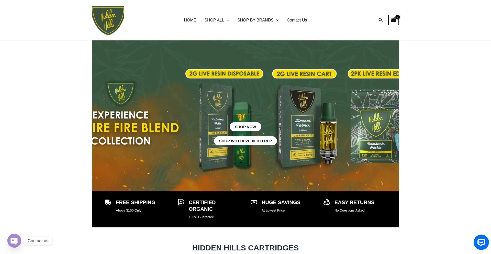 Hiddenhillshop.com Screenshot
