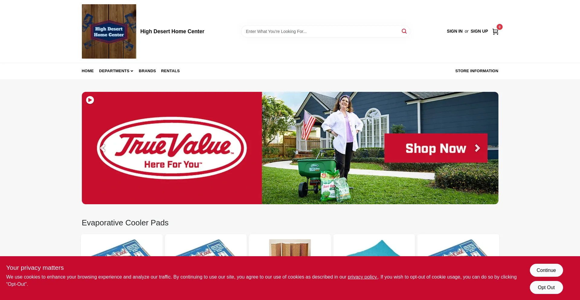 Website screenshot of Highdeserthomecenter.com