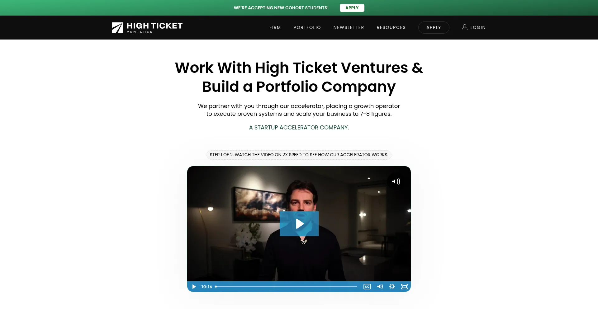 Website screenshot of Highticketventures.com